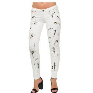 Robin’s Jean Marilyn Low Rise Splattered Studded Straight Leg Jeans 30